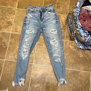 AE ripped mom jean